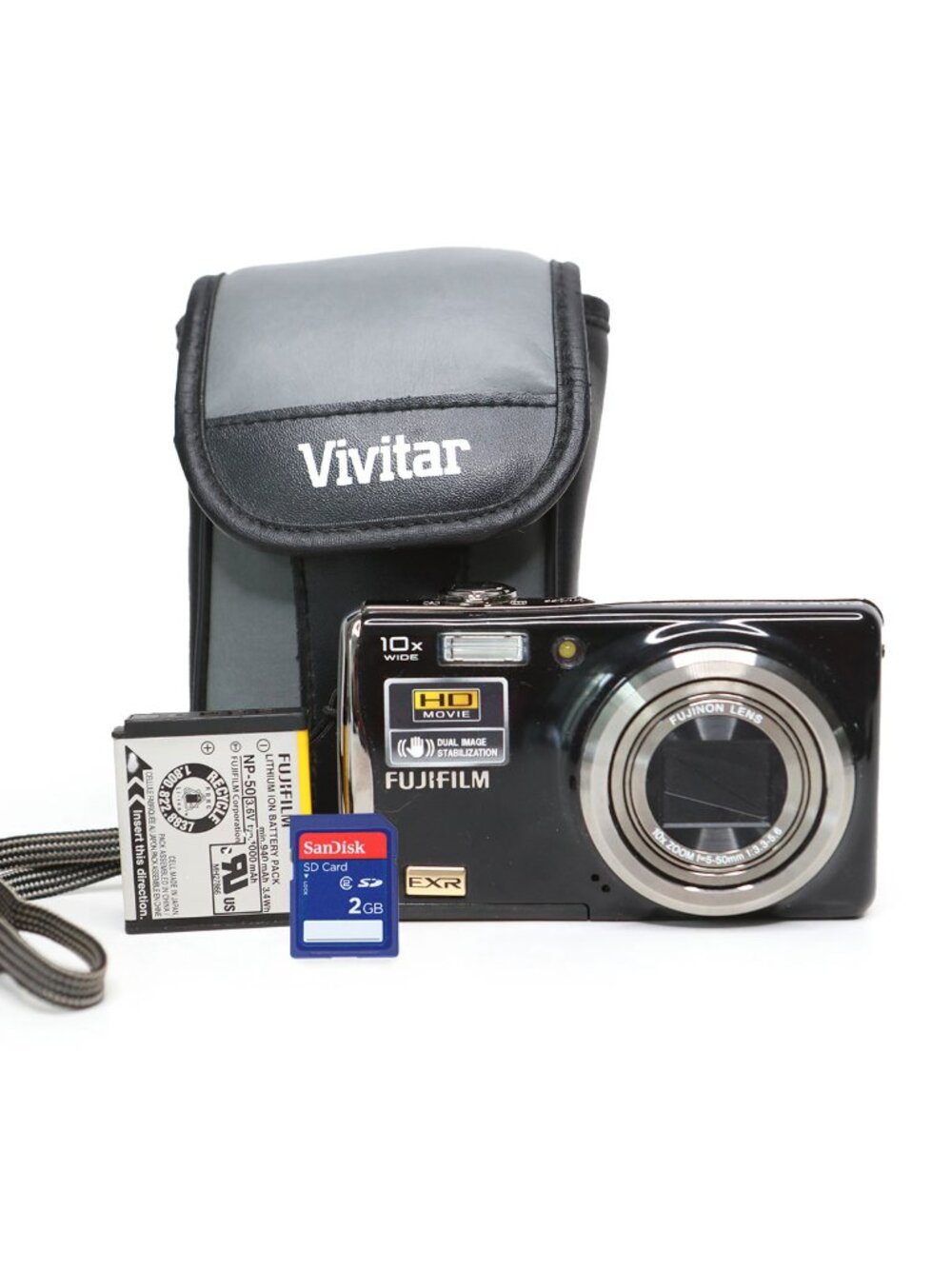 Fujifilm FinePix F80EXR 12MP Digital Camera Bundle Case Battery SD Card